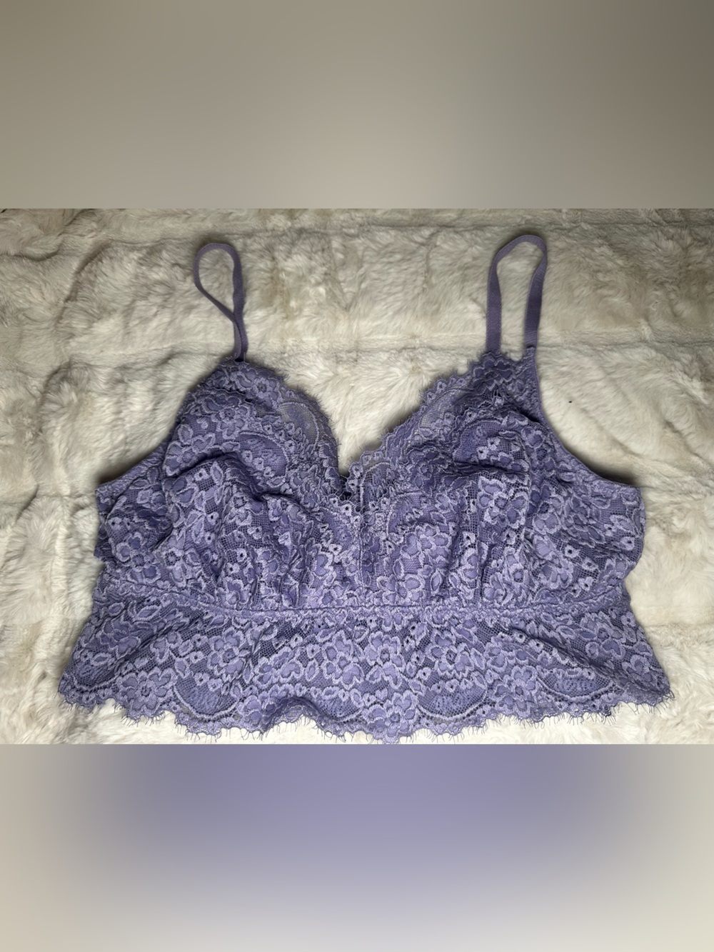 Aerie Light Purple Floral Lace Bralette